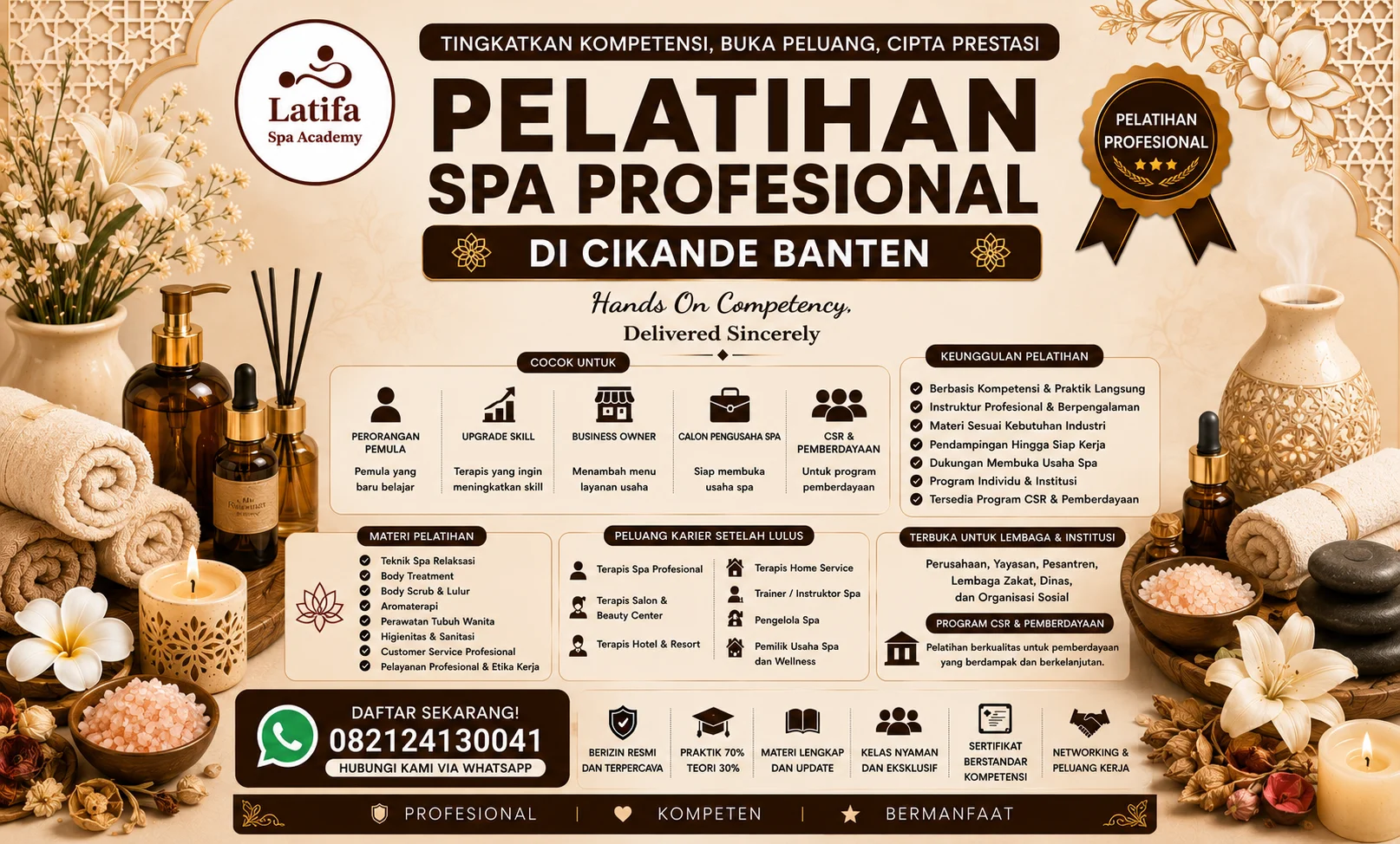 Pelatihan Spa Profesional di Cikande Banten 082124130041
